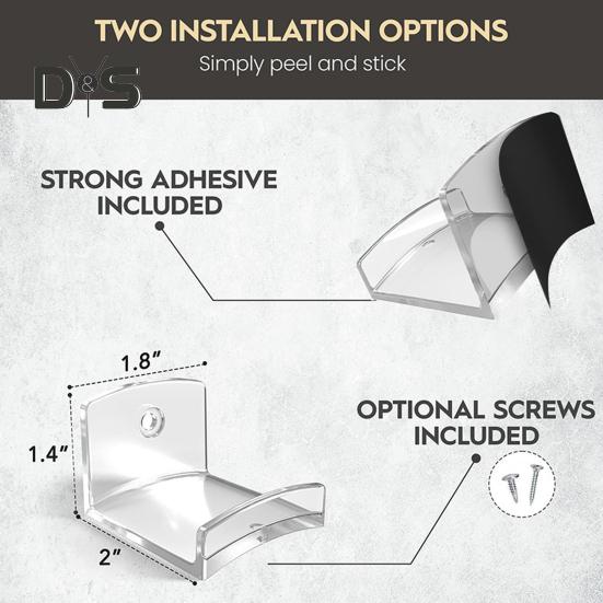 Cowboy Hat Wall Hook Adhesive Screw Mount Heavy Duty Acrylic Multifunction Wide Brim Cowgirl Hat Hanger Organizer Display Rack