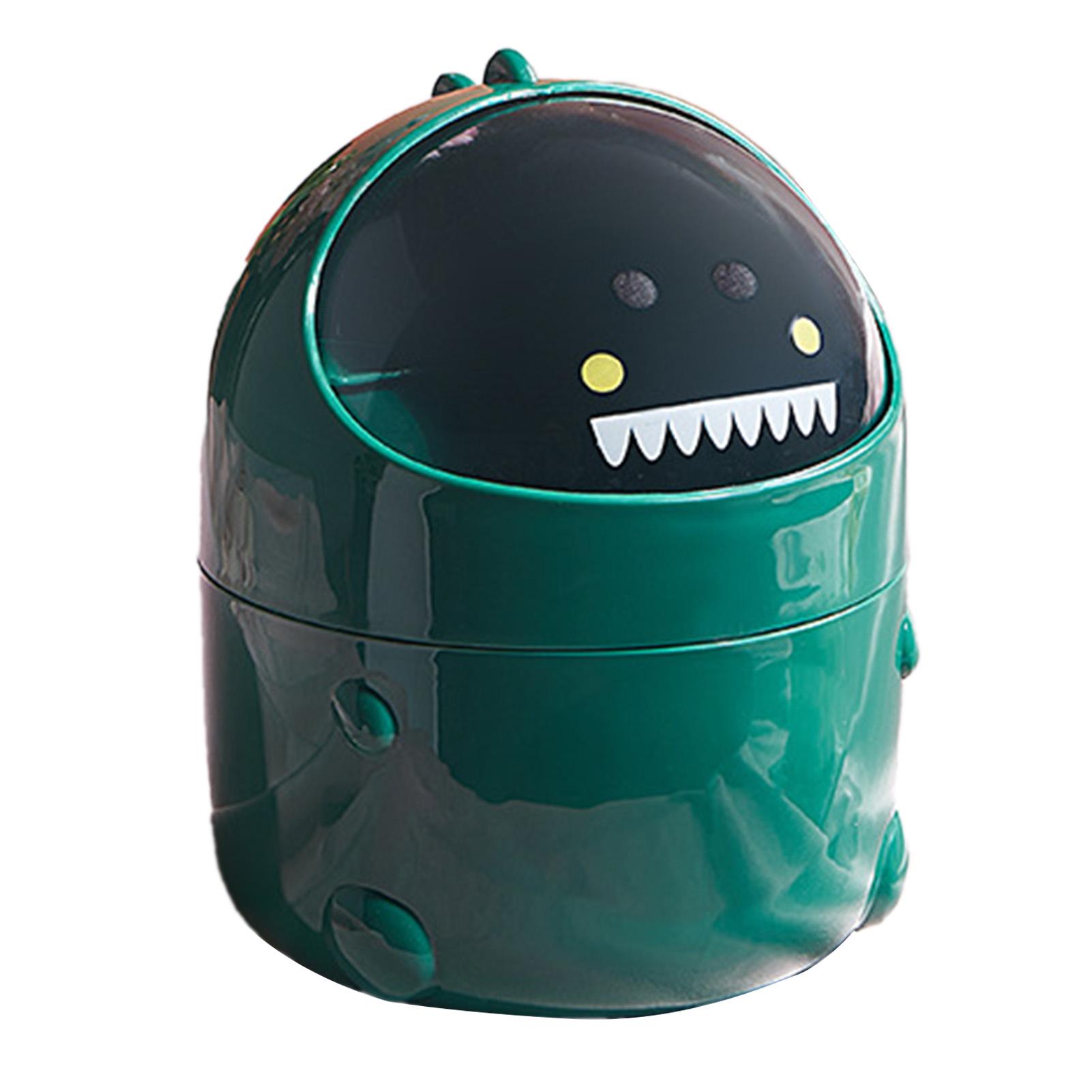 Desktop Trash Can Multifunctional Storage Bucket Cover Cartoon Container Small Waste Bin for Home School