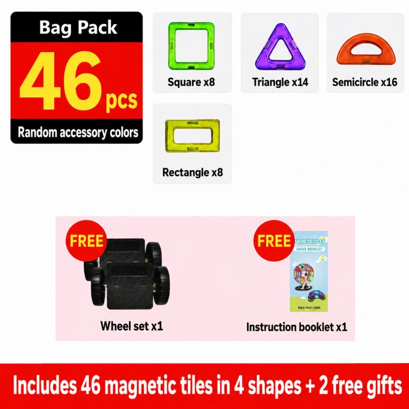 Magnetic Building Blocks Set ABS Kids Magnetic Tiles STEM Construction Toy Educational Building Kit Creative Play Boys Girls Home Learning