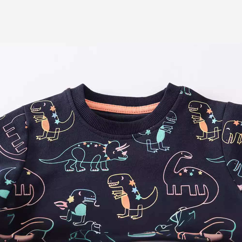 European Style Boys' Cartoon Knit Terry Cotton Sweatshirt - New Autumn Collection