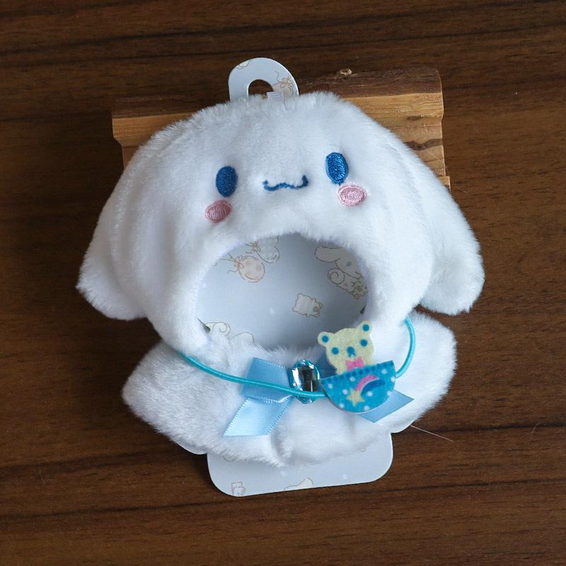 Creative  Cute Melody Kuromi Cinnamoroll 12cm Doll Clothes Cape Headgear Kawaii Pendant Cartoon Ornament Accessories Gift