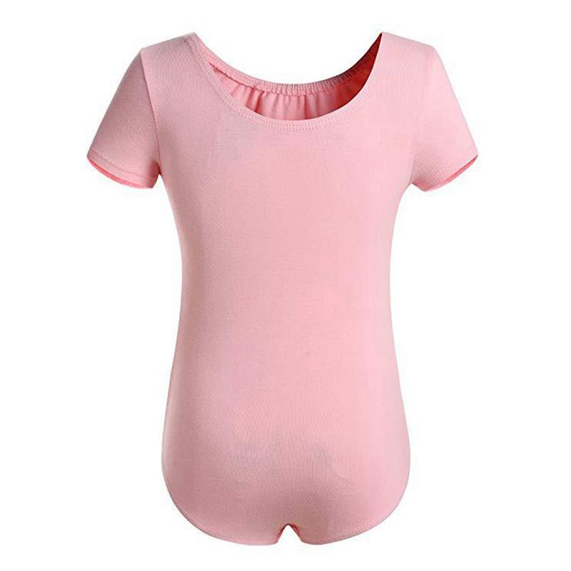 Dívčí taneční kostým Dvoudílná souprava Dětská jednobarevná kombinéza s krátkým rukávem a baletní sukně