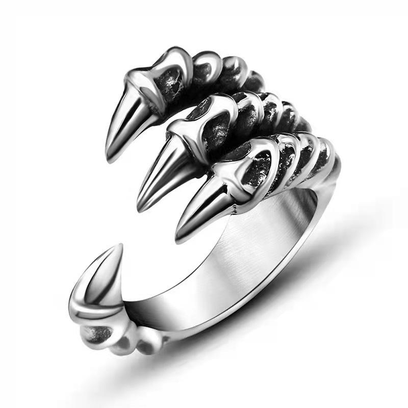 10pcs Punk Rings Dragon Claws Silver Color Fashion Jewelry