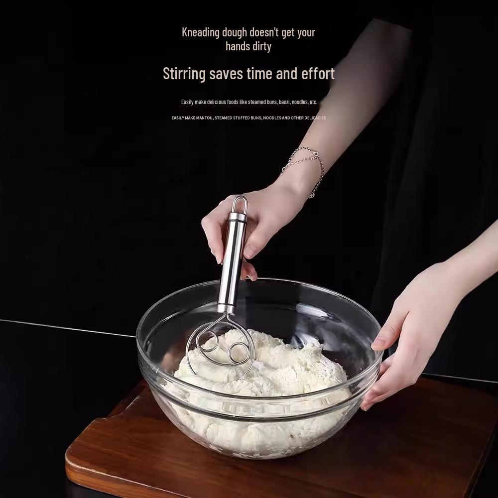 Handbetriebener Teigmischer aus Edelstahl mit Antihaftbeschichtung