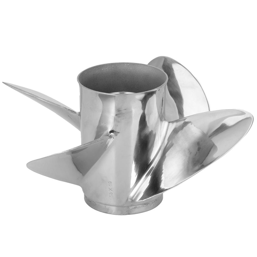 4 Blades Outboard Propeller Stainless Steel 13 X 19 RH Pitch Fit for YAMAHA 50‑130HP Engine