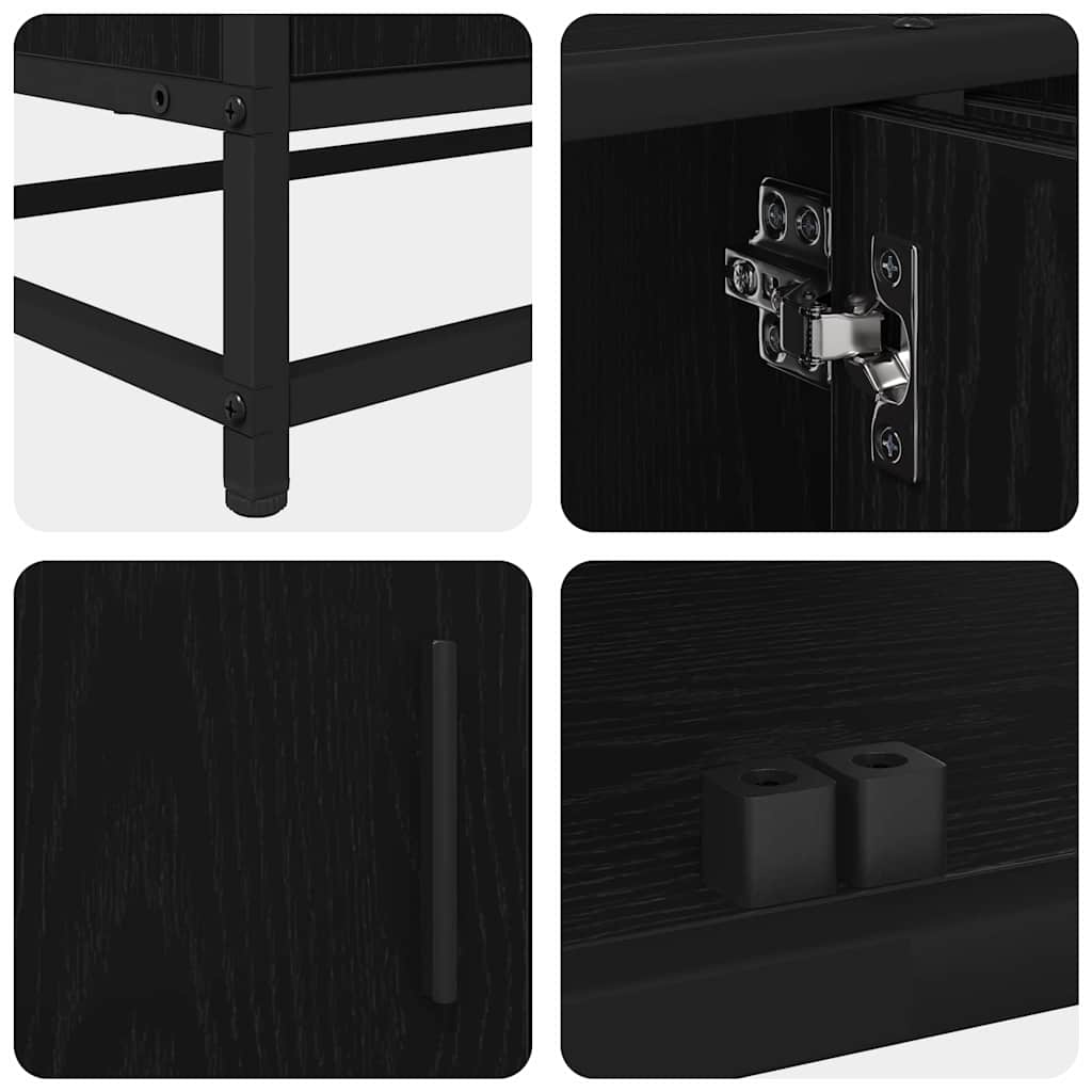 TV Units 2 Pcs Black Oak Look 210 X 35 X 41 Cm