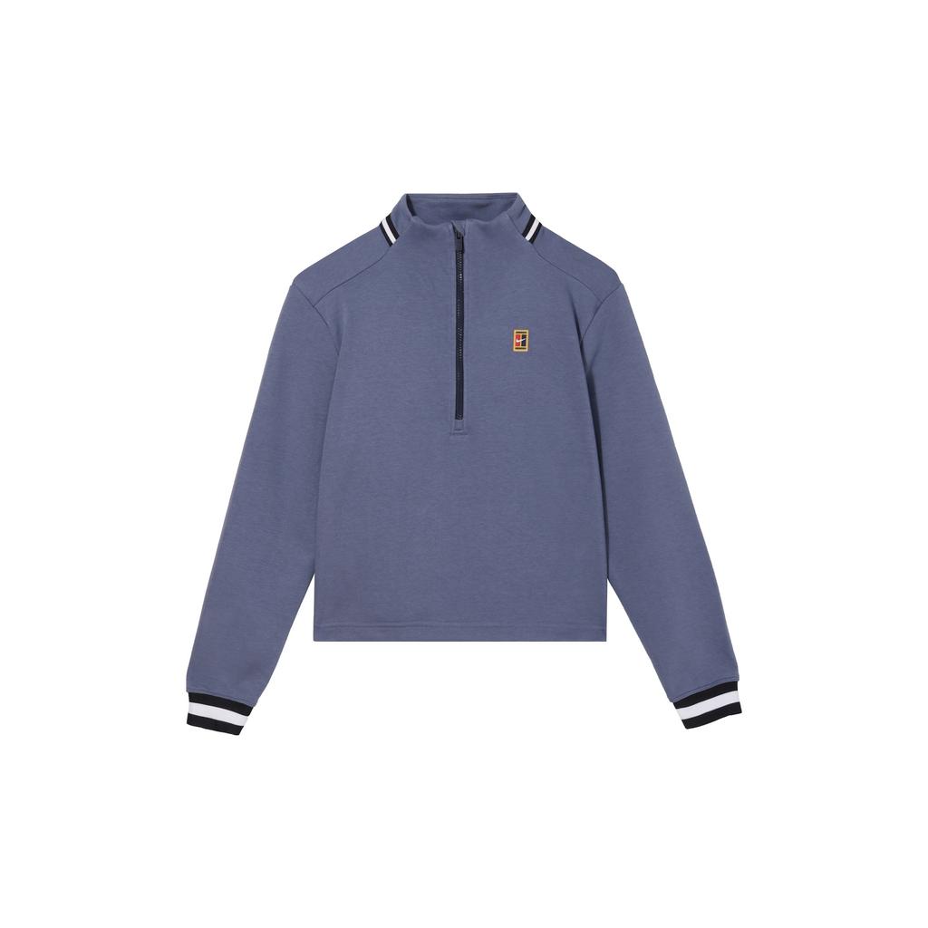 Nike Solid Color Stand Collar Long Sleeve Short Sweatshirt Women sweatshirt Blue FB4152-491