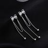 Long Bow Tassel Earrings Femininity Muse Internet Celebrity Delicate Diamond Double Face Skinny Earrings