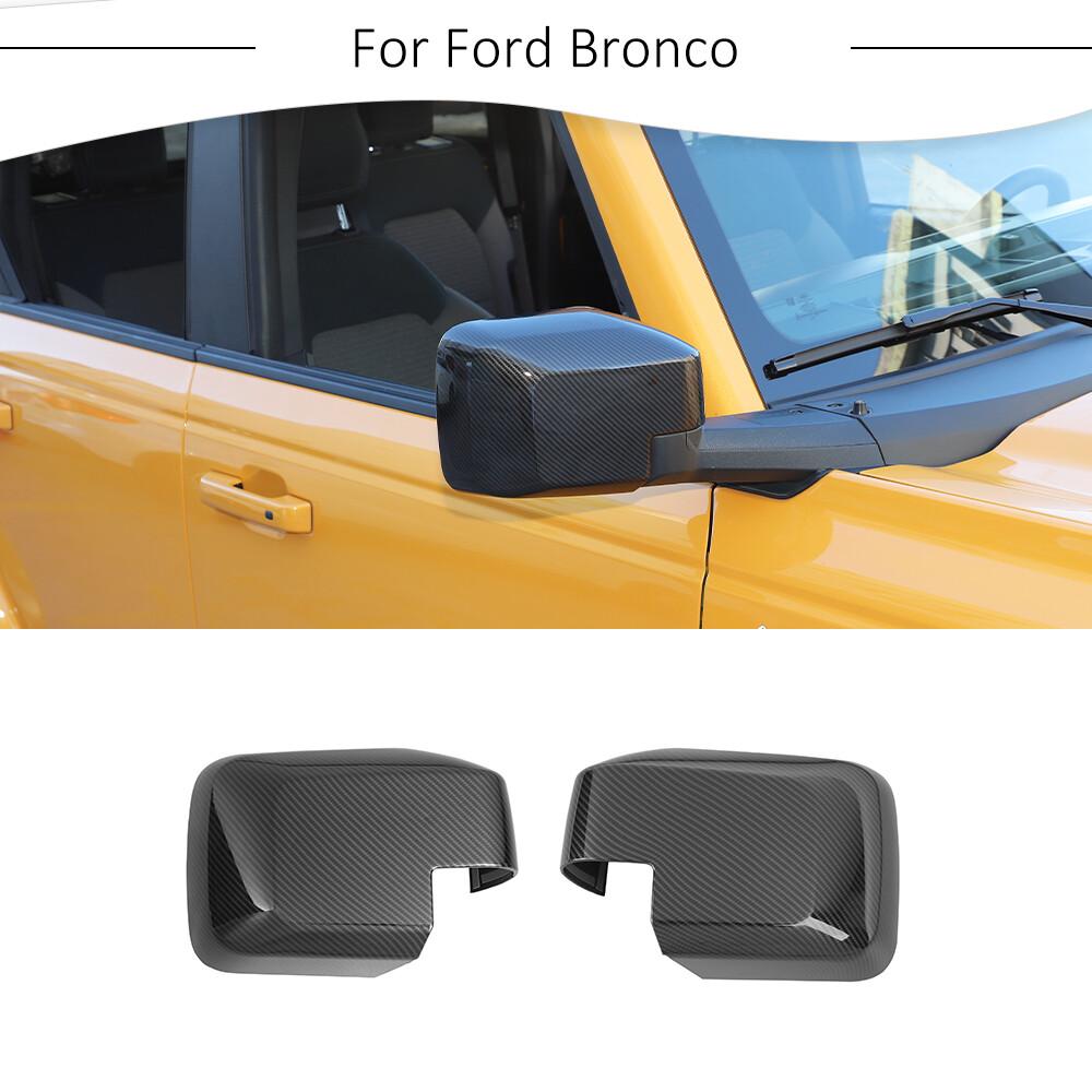 Exterior Side Rear View Mirror Cover Trim Shell For Ford Bronco 21+ Carbon Fiber
