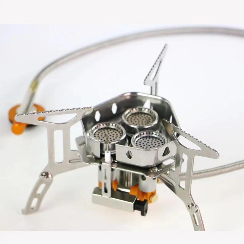 Winter Card Stove Outdoor Stove Portable Windproof And Fierce Fire Three Head Stove Folding Gas Stove Camping And Picnic Stove