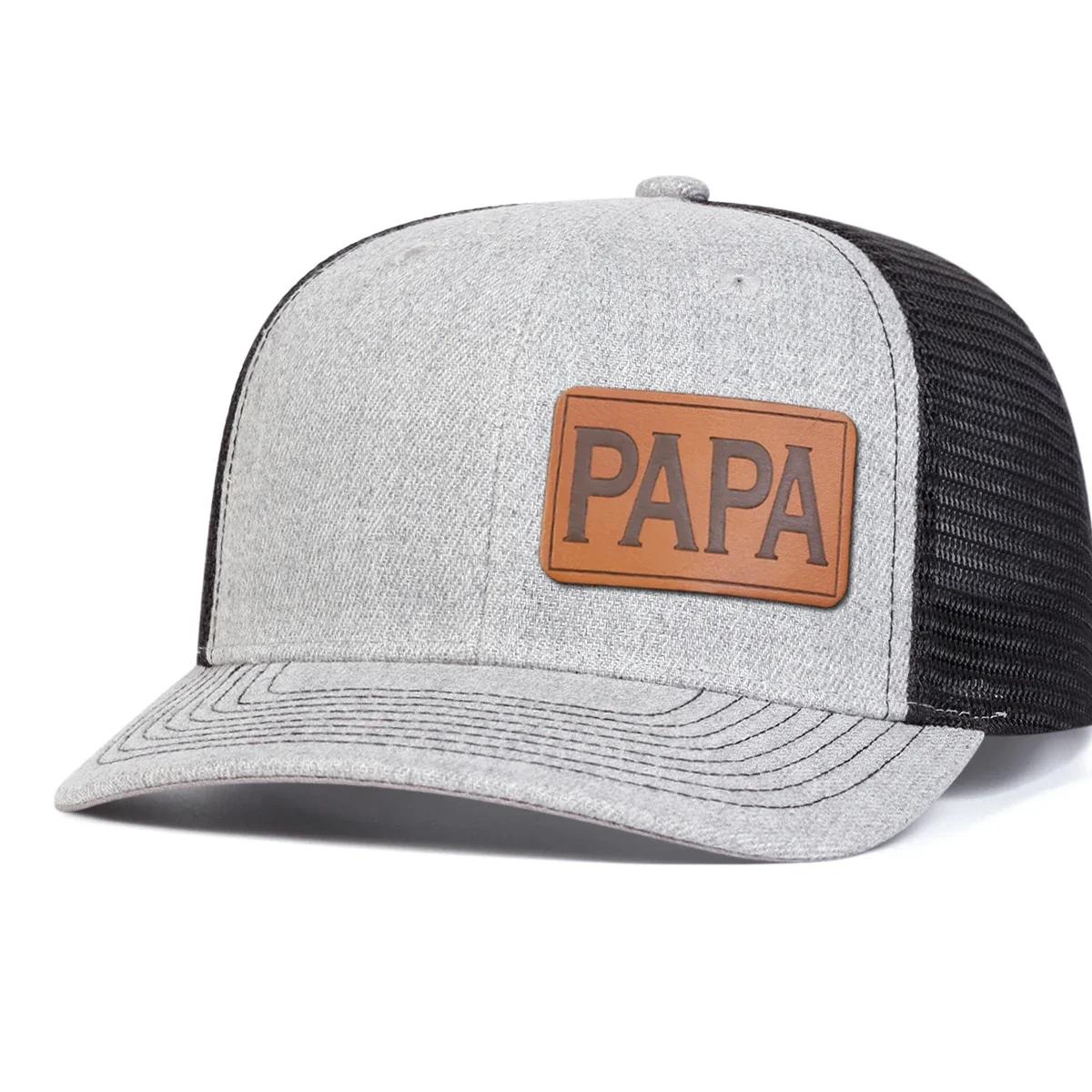 

Unisex Brown Papa Leather Label Baseball Net Caps Spring Summer Outdoor Sunscreen Hat Adjustable Casual Trucker Hats