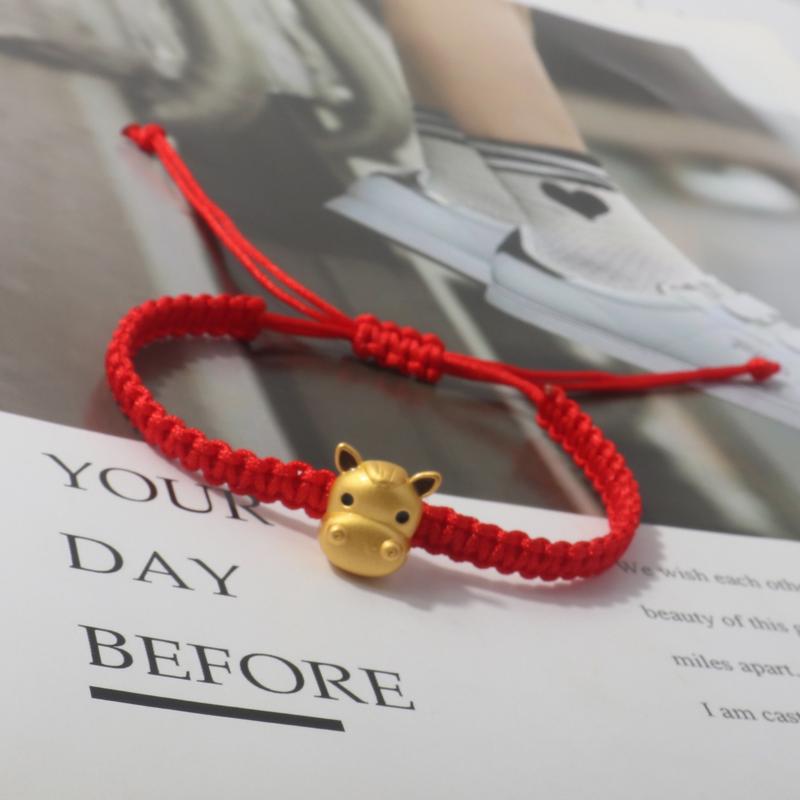 2026 New Year Zodiac Horse Bracelet Cartoon Lucky Horse Red String Woven Bracelet Couple Friend New Year Blessing Gift
