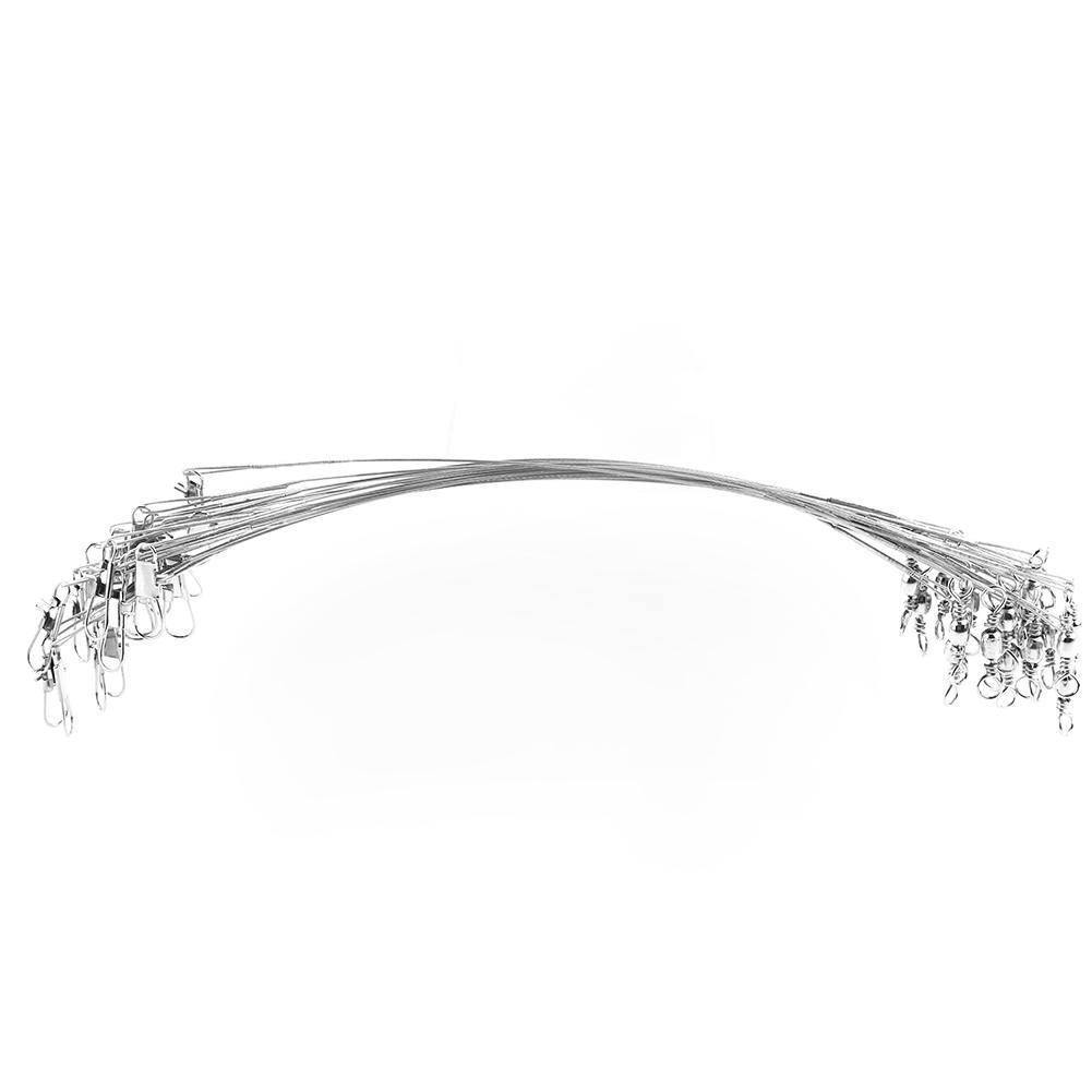 60 x Stahl Angelköder mit Drahtvorfach 15-25cm Angel-Draht Werkzeugsatz(Silber)