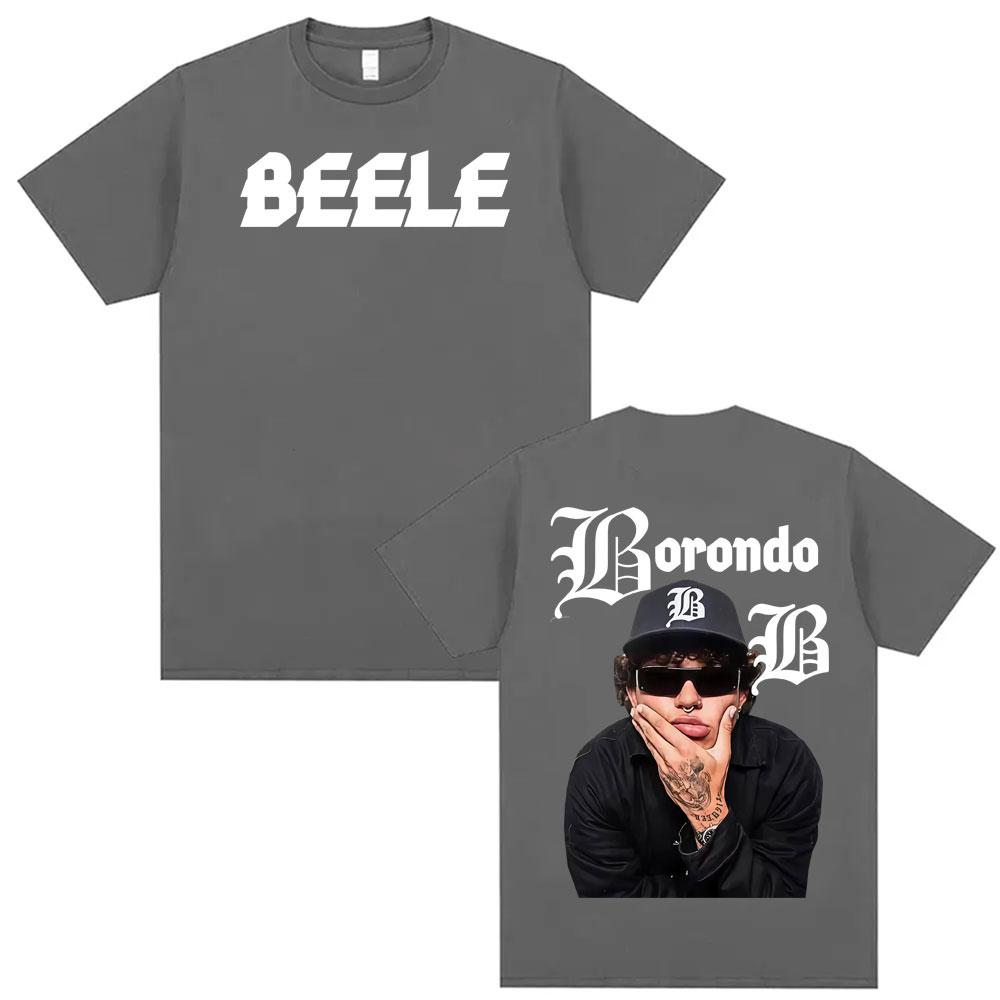 T-shirt Grafica con Logo Album del Rapper Beele Borondo per Uomo e Donna, Stampa Estiva Retro Harajuku T-shirt 100% Cotone Puro