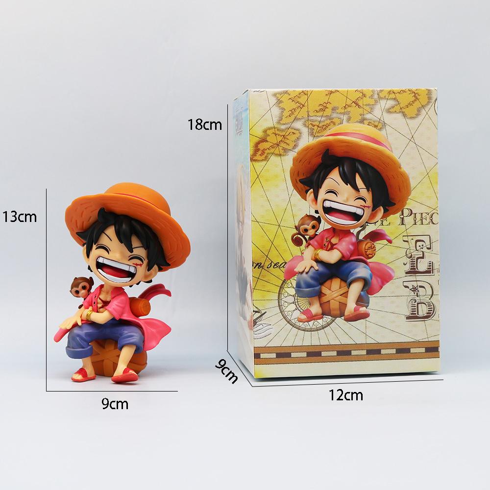 13cm Anime Figur One Monkey D Luffy Roronoa Zoro Sanji Ace Kawaii Spielzeug Q Version Figural Nendoroid Dekoration PVC Modell Geschenk