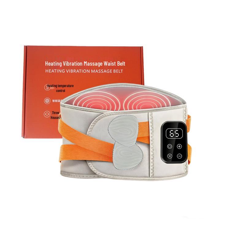 Rechargeable Heated Lumbar Massage Belt - Large Screen, Vibration, Warm Abdomen Support, Perfect Mother's Day Gift