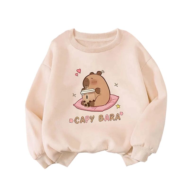 

4-14 лет Детская толстовка для девочек с мультяшным принтом, пуловер, топ с длинным рукавом 11-12Y