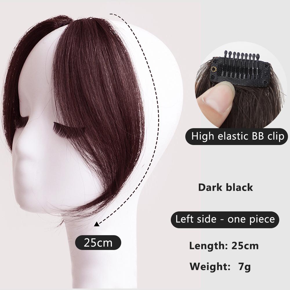 Synthesis Wig Middle-part Bangs Hair Extensions Clip In Forehead Natural Seamless French Oblique Bangs Eight-character Bangs