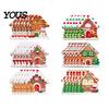 Vintage Candy Cottage Ornaments 24/36Pcs Gingerbread House Christmas Ornaments, Wooden Xmas Tree Decor with Rope, DIY Party Supplies Hanging