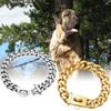 Bequemes 19mm Goldfarbenes Edelstahl Hundekettenhalsband Mit Stilvollem Karomuster
