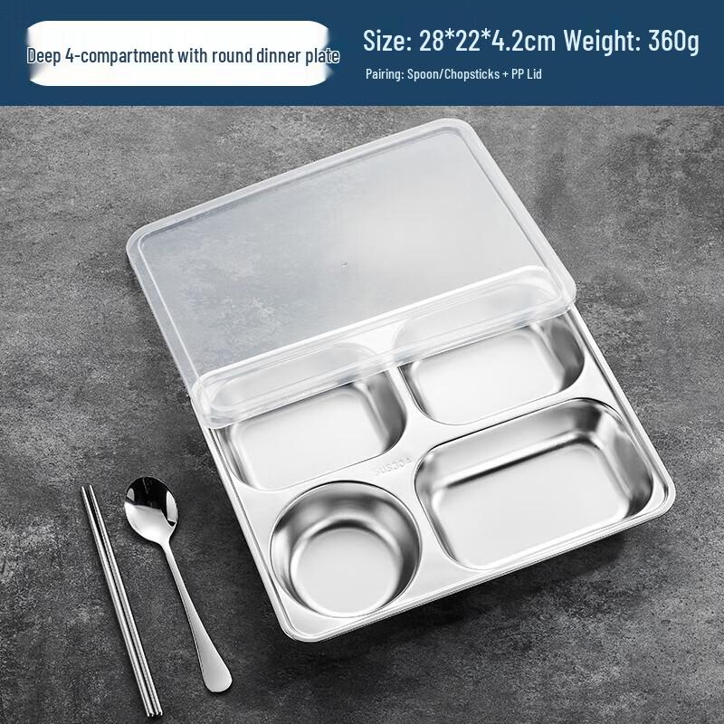 Wuhe 304 Stainless Steel Divided Meal Plate Set