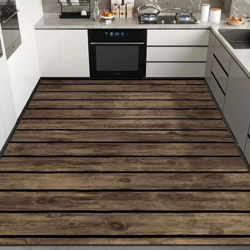 Vintage Teppich mit unregelmäßiger Holzmaserung für Wohnzimmerdekoration Sofa Tisch Großer Teppich Flur Balkon Rutschfeste Fußmatte Alfombra