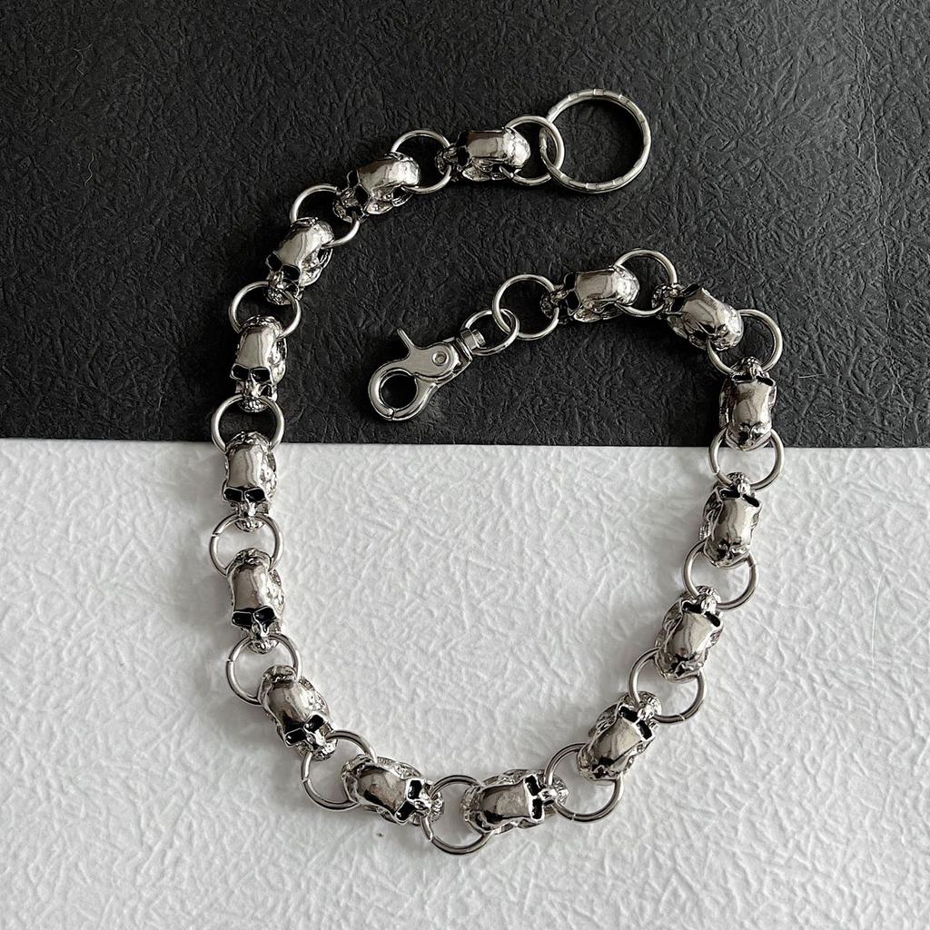 Skull Charm Wallet Chain Punk Jewelry Jean Chain with Closure Hook Belt Chain