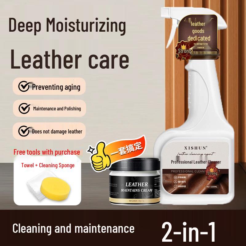 Leather Cleaner: Care & Deep Clean for Genuine Leather Sofas and Clothing, Stain Removal & Waterless Wash.