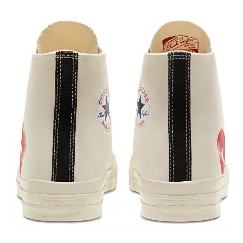 Patta X Converse Chuck 70 Comfortable and Versatile Shock-absorbing and Wear-resistant High-top Board Shoes Unisex White and Red
