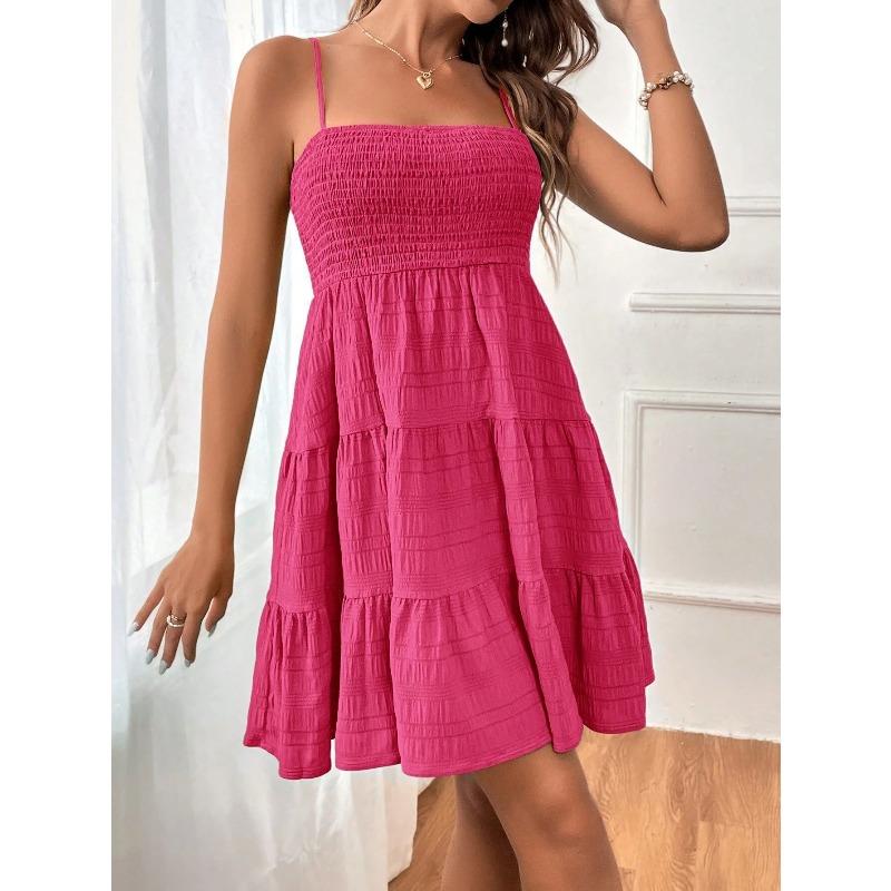 JPNTKY Women's Fashion Summer Spring Solid Color Print Sleeveless Casual Dresses