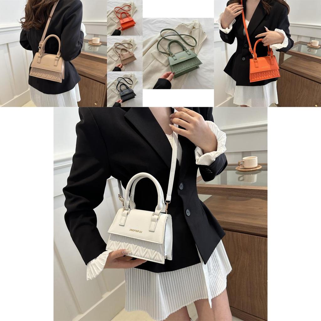 Stylish 2024 Spring Korean Vintage Casual Handbag In Black Khaki Orange Green And Pink Colors
