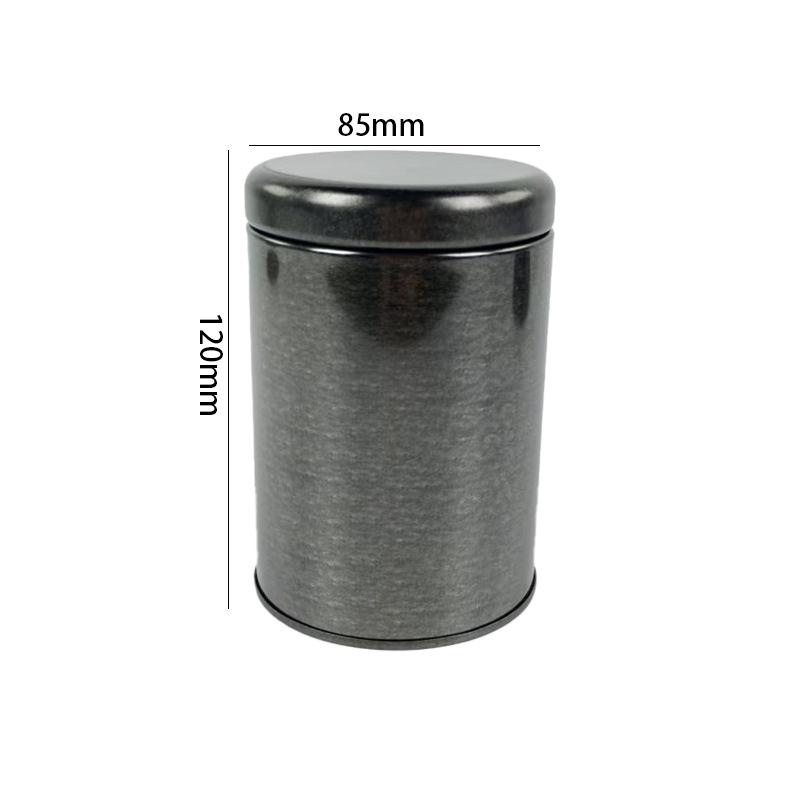 Retro Frosted Round Metal Tea Tin - Iron Storage Container