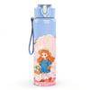 1PC Little Girl Pink Dress Watercolor Print 750ml Color Plastic Sports Water Bottle Leakproof Flip Straw Lid Suitable for Sports Office Home Use