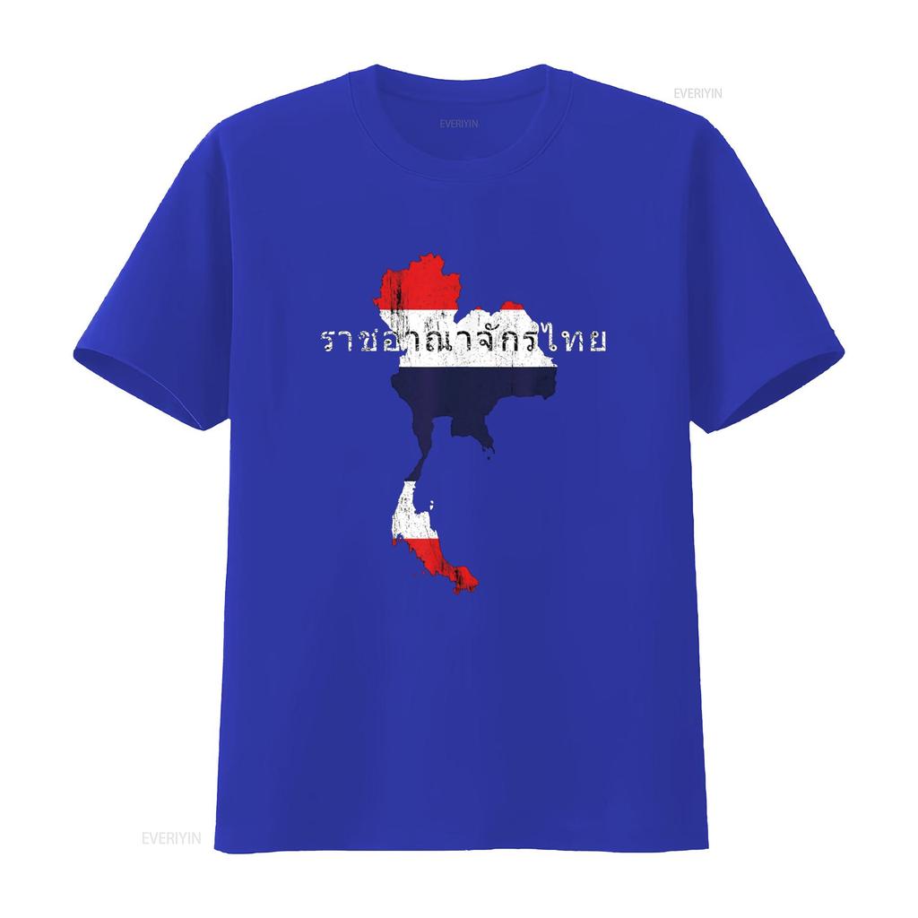 Thai Map and Flag Souvenir Distressed Thailand T Shirt vintage Washed Unisex Top For Everyday Wear Stylish streetwear Casual