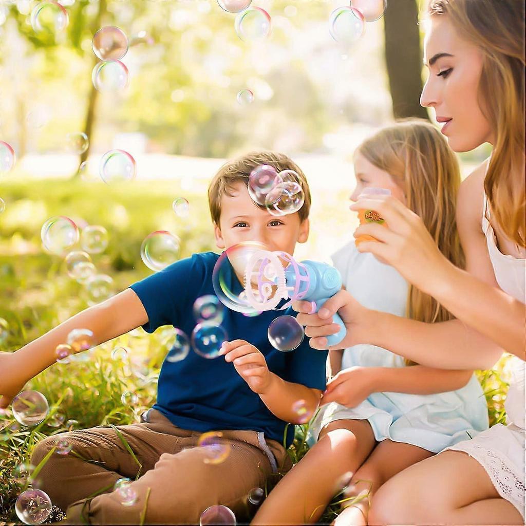 Kids Bubble Gun, Automatic Soap Bubble Machine, Bubble Blower 2 Kinds of Bubble Shapes, Summer Bubble Game for Kids Beach Pool Garden
