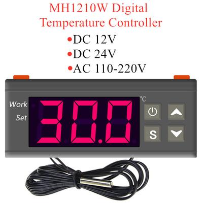 Controlador de temperatura MH1210W DC12V 24V AC110-220V Termostato digital Microcomputador Termômetro Termorregulador -50~110 C NTC
