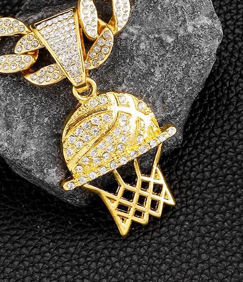 European and American INS Diamond-encrusted Cross Pendant, Fully Diamond-encrusted Hip-hop Alloy Rhinestone Collar Necklace 3.3CM