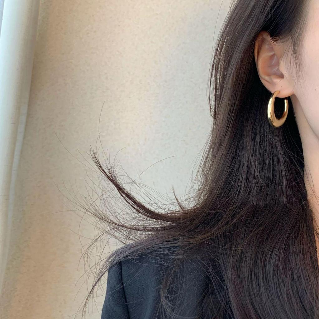 Silver Circle Hoop Earrings - 2023 Trendy Light Luxury Studs with Niche Design for Women