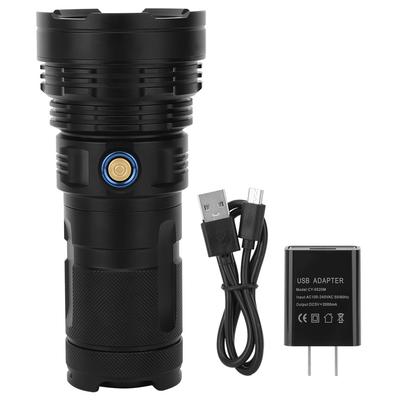 Outdoor Multifunktions P90 LED Taschenlampe Wasserdichte Taschenlampe Wiederaufladbar 4800lm Suchscheinwerfer Schwarz