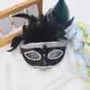 Stylish Feathered Accented Face Cover For Halloween Cosplay Event Lightweight Halloween Party Accessories