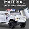 1:32 Extended Alloy Police Car Model Toy Doors Opened Sound Light Off-road Vehicles Metal Body Models for Children's Puzzle Toys