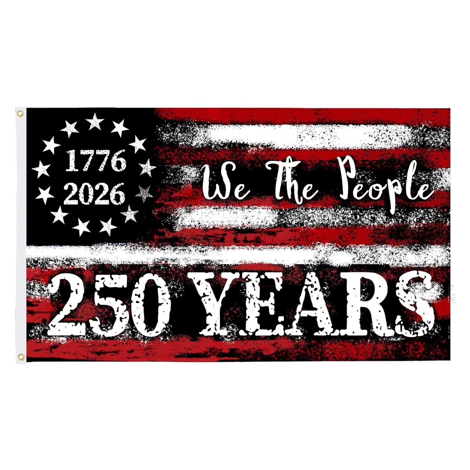 

250th Anniversary Celebration Flag - Commemorative Bunting & Patriotic Decor For Historical Events, Festivals, And Pride One Size