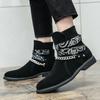 Men's Comfort Genuine Leather Casual Fashion Trends Motorcycle Style Boots High Quality Frosted Leather Chain Sleeve Short Boots