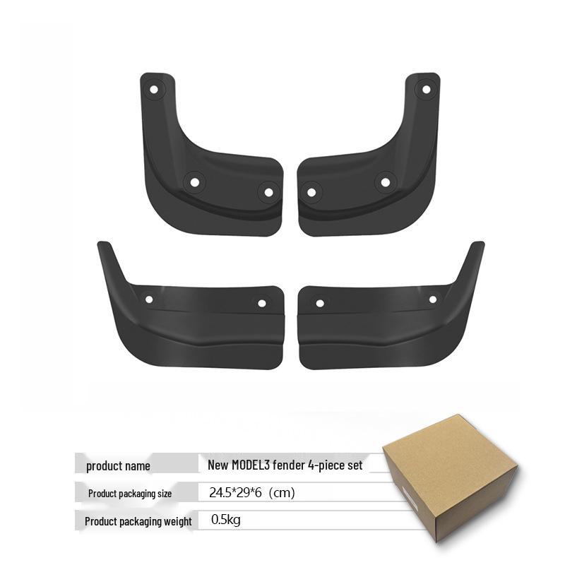 Apărători de noroi Tesla Model 3 & Y: Apărători de noroi față și spate TPE fără găurire