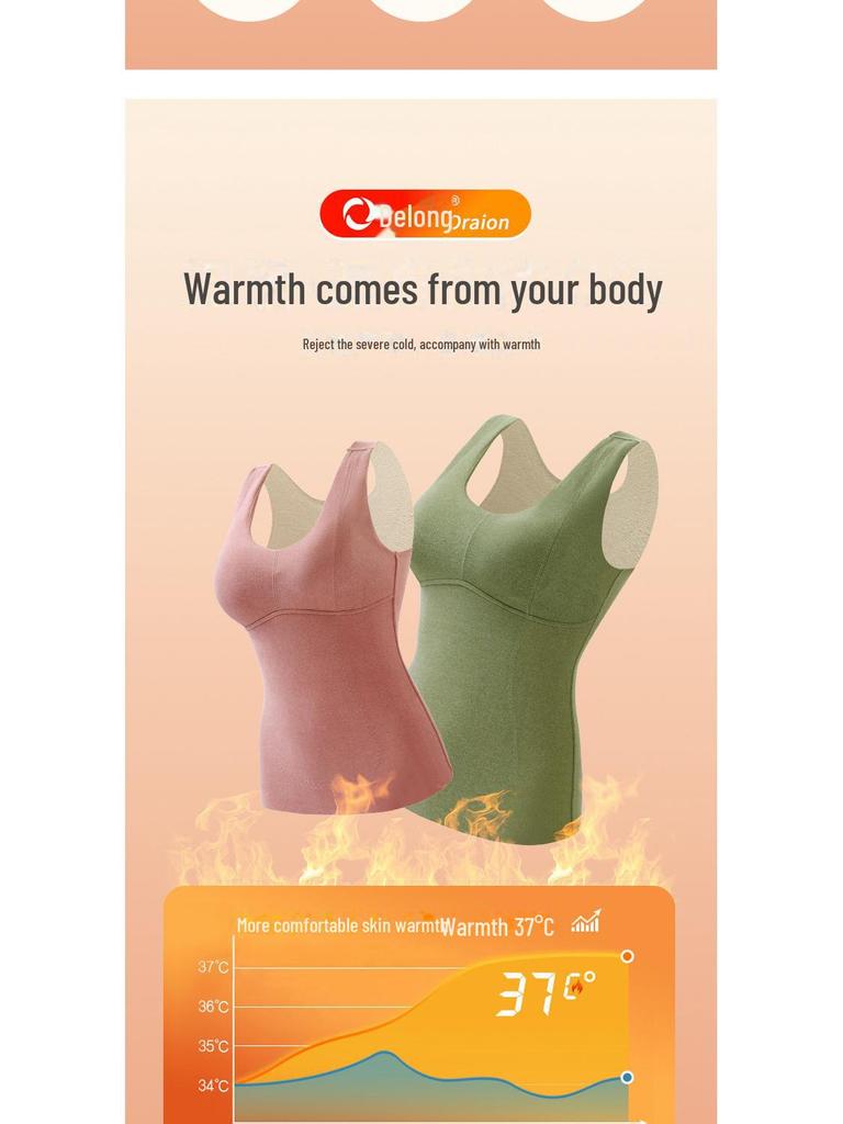 Women's Self-Heating Fleece Vest with Chest Pads for Autumn and Winter