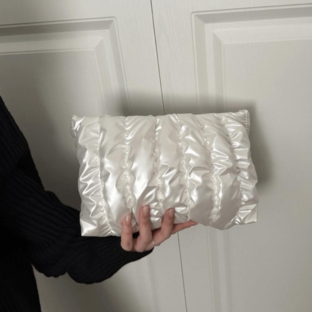 Elegant Puffer Makeup Clutch Purse Space Cotton Toiletry Storage Organizer  Women