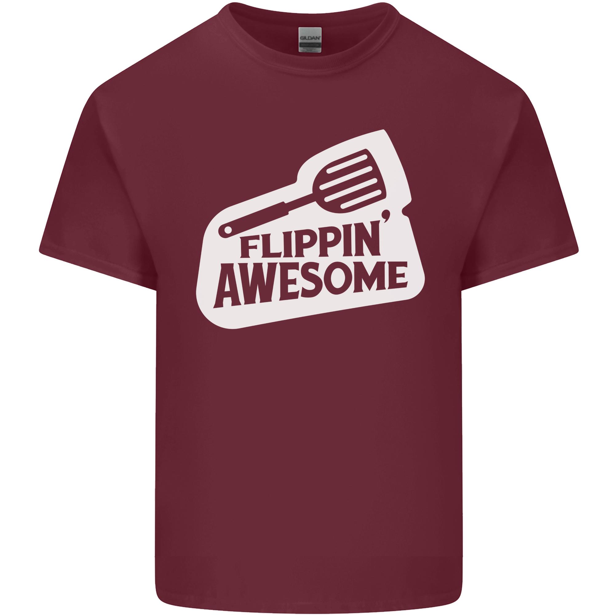 Flipping Awesome Funny Chef BBQ Fathers Day Unisexs Light Cotton TShirt S