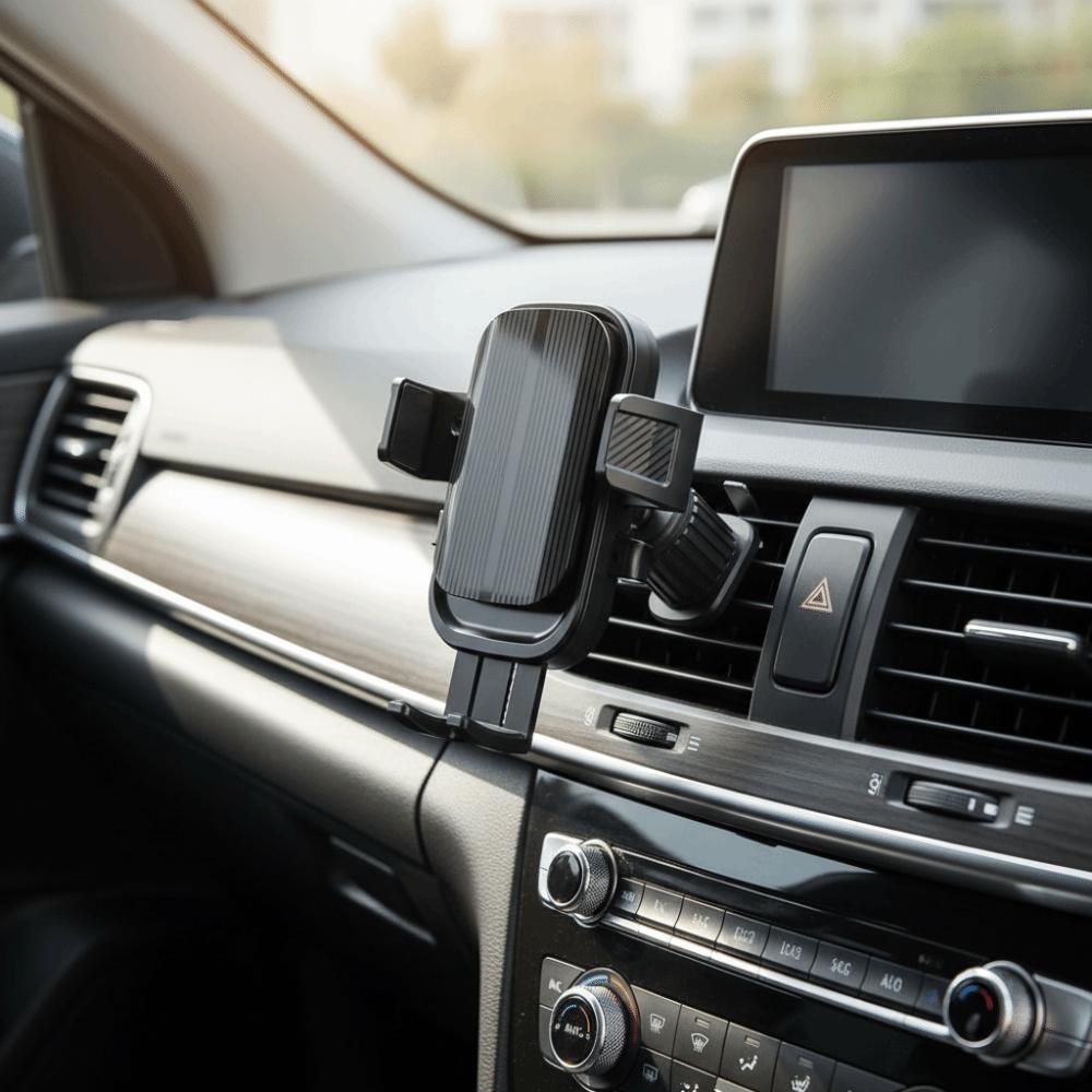 Auto Lock Mechanism Cell Phone Holder Flexible Design Auto Lock Holder  Car Interior