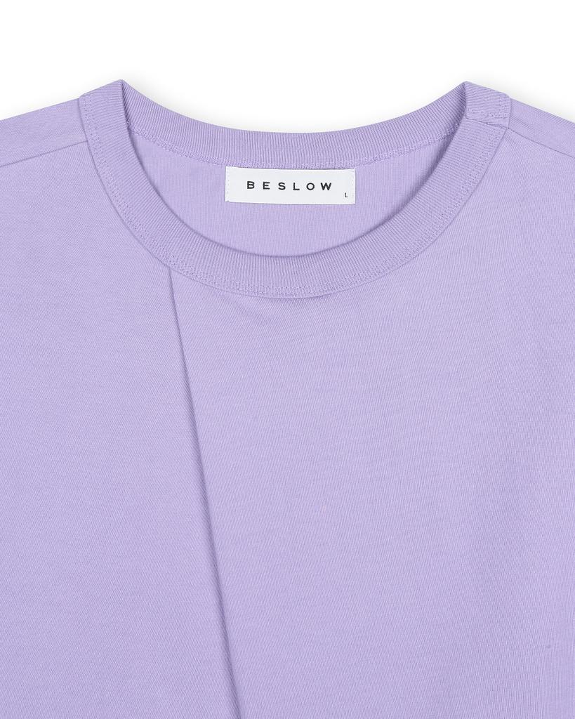 BESLOW Oversized Tuck T-Shirt Lavender