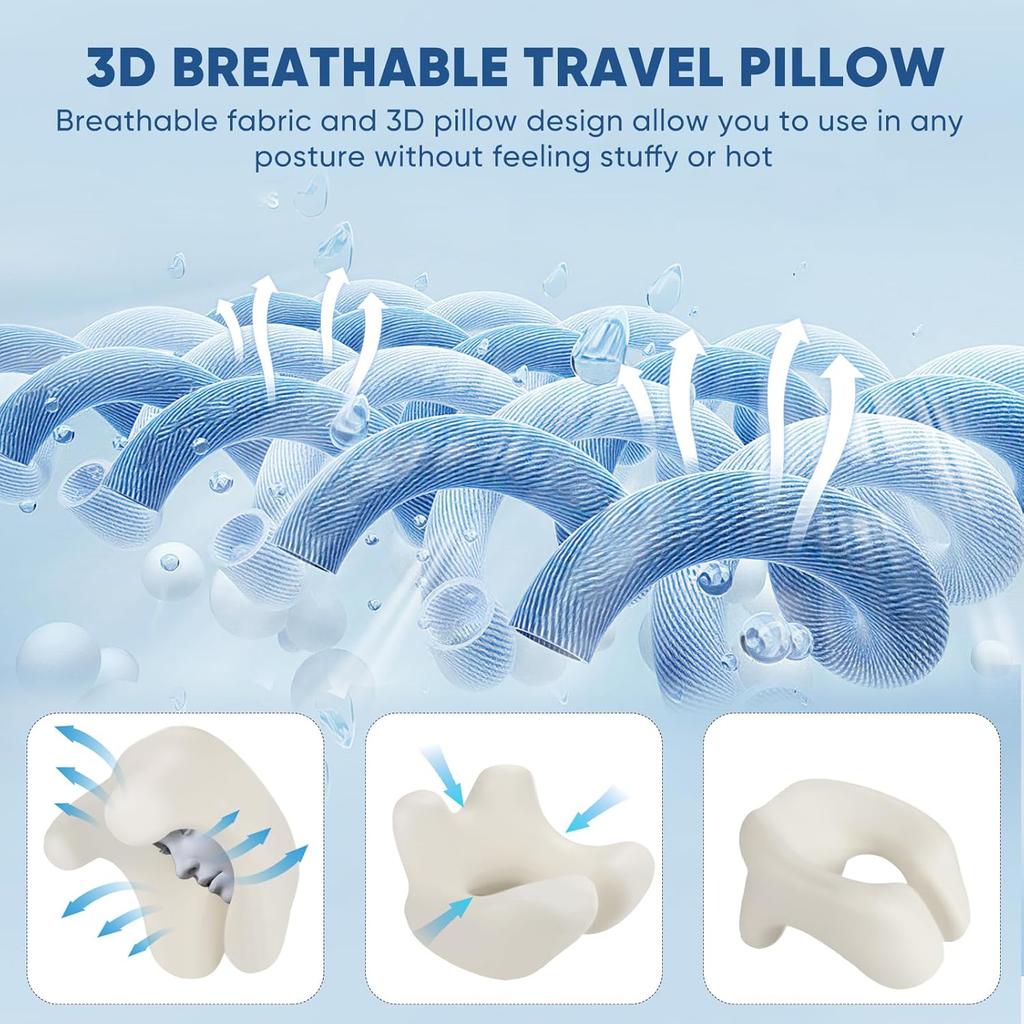 Easy Breath Face Down Pillow-Premium Memory Foam Neck Pillow-Ideal for Prone Sleeping and Travel
